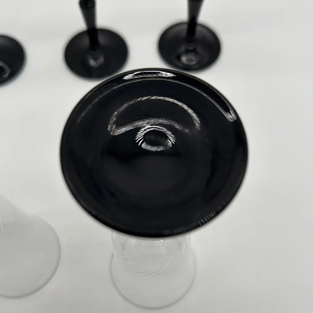 Luminarc Cristal d'Arques Durand Onyx Black Stem Champagne Flutes